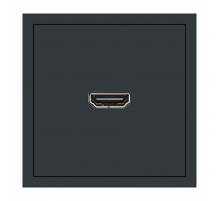 Розетка HDMI 2.0 Type A (механизм), серия Эмили, STEKKER, RST00-5118-05, черный уголь, soft touch 50171