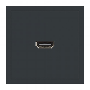 Розетка HDMI 2.0 Type A (механизм), серия Эмили, STEKKER, RST00-5118-05, черный уголь, soft touch 50171