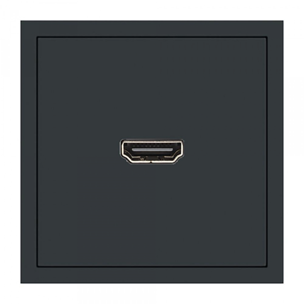 Розетка HDMI 2.0 Type A (механизм), серия Эмили, STEKKER, RST00-5118-05, черный уголь, soft touch 50171 Розетка HDMI 2.0 Type A (механизм), серия Эмили, STEKKER, RST00-5118-05, черный уголь, soft touch 50171
