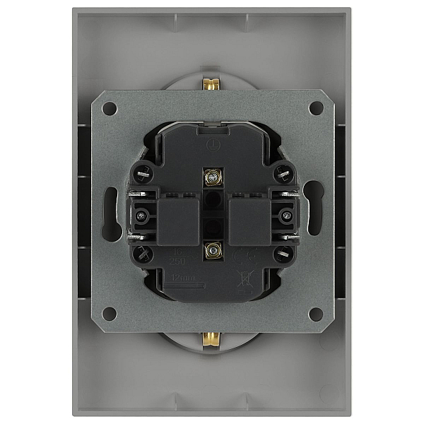 Розетка ЭРА Arktik 16-2107-03 без заземления двойная 2X2P 16А-250В алюминий Б0071683