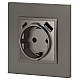 Розетка ЭРА Elegance 14-4108-16 2P+E 16A-250В со шторками с USB type-A+C 5В-3А титан Б0067695