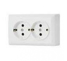 Розетка двойная 2P+E Vesta-Electric Mega белый F00050203BEL