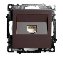 Розетка компьютерная RJ-45 Stekker Катрин шоколад GLS00-7107-04 49023