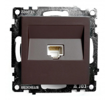 Розетка компьютерная RJ-45 Stekker Катрин шоколад GLS00-7107-04 49023
