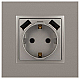 Розетка ЭРА Elegance 14-4109-16 2P+E 16A-250В штор. с 2xUSB 5В-3А титан Б0065775