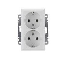 Розетка Makel 2-я с/з СП Karea 16А IP20 бел. 56001082