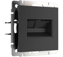 Розетка Werkel двойная Ethernet RJ-45 черный матовый W1182208 4690389157004