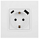 Розетка ЭРА Elegance 14-4108-01М 2P+E 16A-250В со шторками с USB type-A+C 5В-3А белый матовый Б0067710