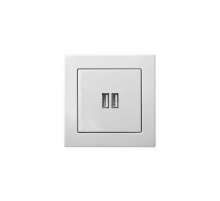 Розетка 2xUSB Liregus Epsilon белый 28-0352