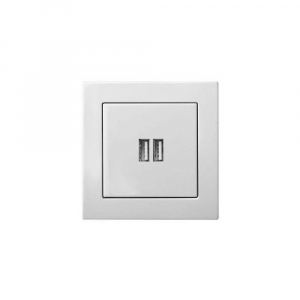 Розетка 2xUSB Liregus Epsilon белый 28-0352