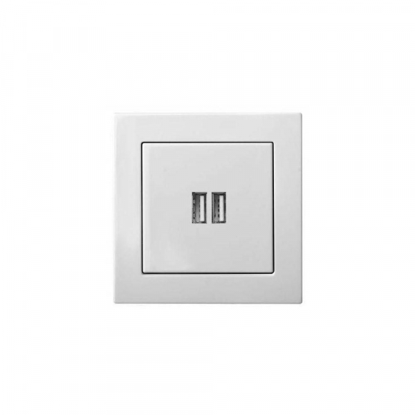 Розетка 2xUSB Liregus Epsilon белый 28-0352 Розетка 2xUSB Liregus Epsilon белый 28-0352
