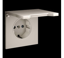 Накладка для розетки с заземлением защитными шторками и крышкой S70 (кашемир) Voltum VLS000803