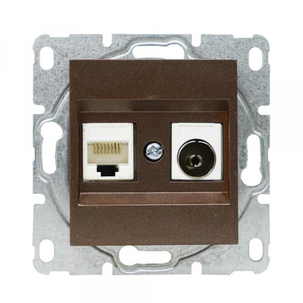 Розетка LAN/TV Vesta-Electric Exclusive Champagne Metallic шампань FRZ00050503BEL Розетка LAN/TV Vesta-Electric Exclusive Champagne Metallic шампань FRZ00050503BEL