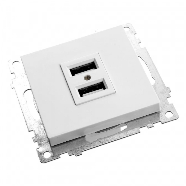 Розетка 2хUSB Stekker Катрин белый GLS10-7115-01 39686