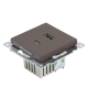 Розетка 2-местная USB + type C, STEKKER GLS10-7116-04, 250В, 3А, max 20W,серия Катрин, шоколад 50057