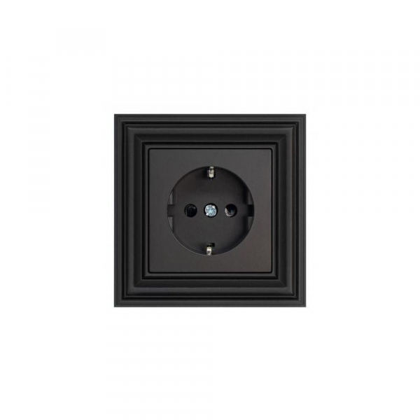 Розетка 2P Liregus Retro со шторками черный матовый 29-224 Розетка 2P Liregus Retro со шторками черный матовый 29-224
