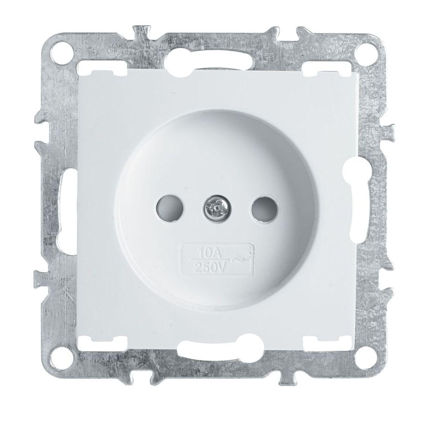 Розетка 1-местная б/з (механизм), Stekker, PST10-9109-01, 250В, 16А с защитной шторкой Эрна, белый 39316