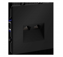 Розетка компьютерная встраиваемая Voltum S70 двойная RJ45+RJ45 кат.6, (черный матовый) VLS060208