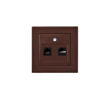 Розетка RJ45/RJ11 Liregus Epsilon коричневый 28-145