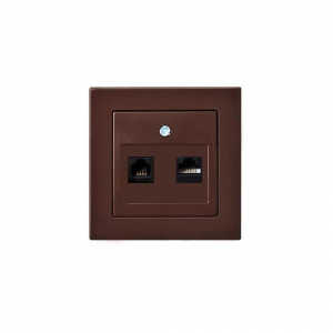 Розетка RJ45/RJ11 Liregus Epsilon коричневый 28-145