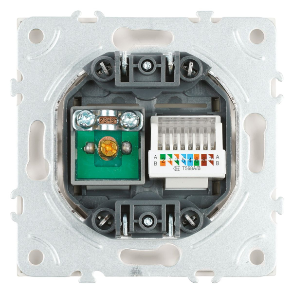 Розетка телевизионная TV + компьютерная RJ-45 Stekker Эмили белый фарфор RST00-5106-01 49872