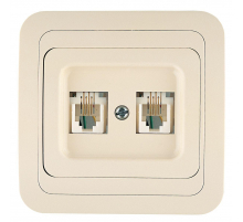 Розетка тf евро двойная Makel Mimoza 25034