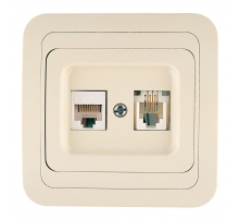 Розетка комп. ( cat 5) + тf евро Makel Mimoza 25037