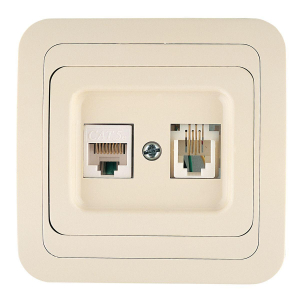 Розетка комп. ( cat 5) + тf евро Makel Mimoza 25037