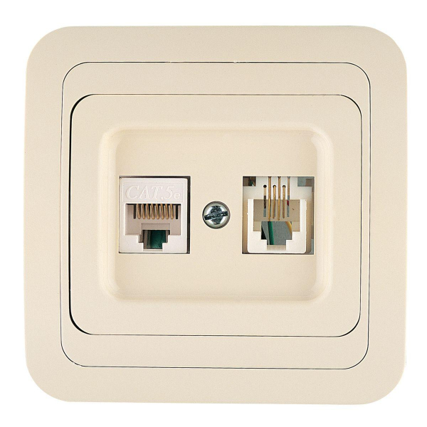 Розетка комп. ( cat 5) + тf евро Makel Mimoza 25037 Розетка комп. ( cat 5) + тf евро Makel Mimoza 25037