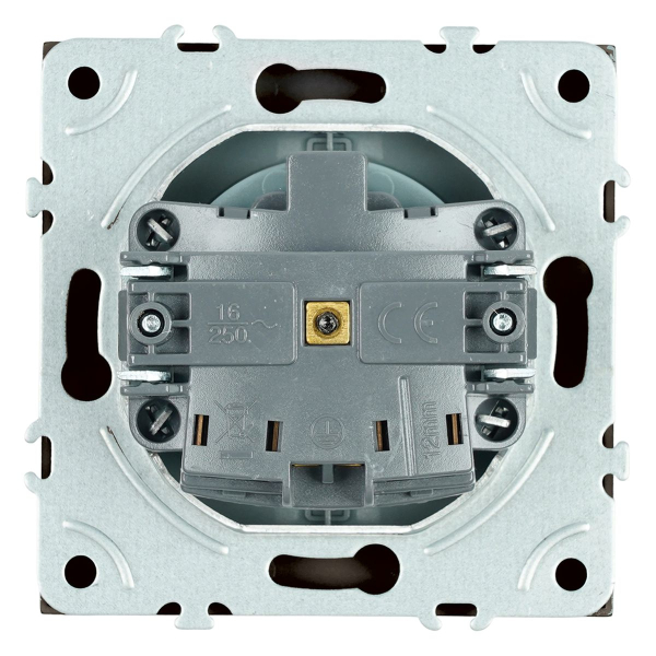 Розетка 1-местная с крышкой с защ. штор, STEKKER, с/з, 250В, 16А, серия Эмили, RST16-5112-05, черный уголь, soft touch 49855