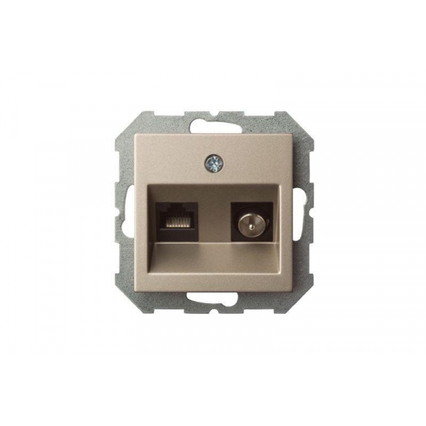 Розетка RJ45/TV Liregus Epsilon шампань 28-315 Розетка RJ45/TV Liregus Epsilon шампань 28-315