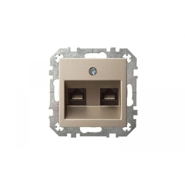 Розетка 2хRJ45 Liregus Epsilon шампань 28-3162 Розетка 2хRJ45 Liregus Epsilon шампань 28-3162