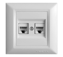 Розетка 2xLAN Vesta-Electric Roma белый FRZCW010102BEL