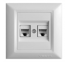 Розетка 2xLAN Vesta-Electric Roma белый FRZCW010102BEL