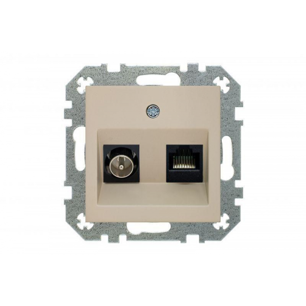 Розетка TV/RJ45 Liregus Retro кремовый омбре 29-135 Розетка TV/RJ45 Liregus Retro кремовый омбре 29-135