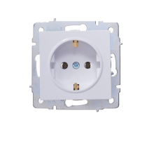 Розетка с зазем. Lezard Vesna белая 742-0288-122B