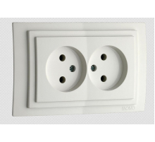Розетка 2К двойная Mono Electric Larissa 16A 250V винтовое подключение белый 103-191905-121