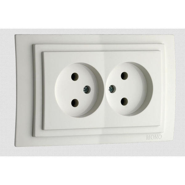 Розетка 2К двойная Mono Electric Larissa 16A 250V винтовое подключение белый 103-191905-121 Розетка 2К двойная Mono Electric Larissa 16A 250V винтовое подключение белый 103-191905-121