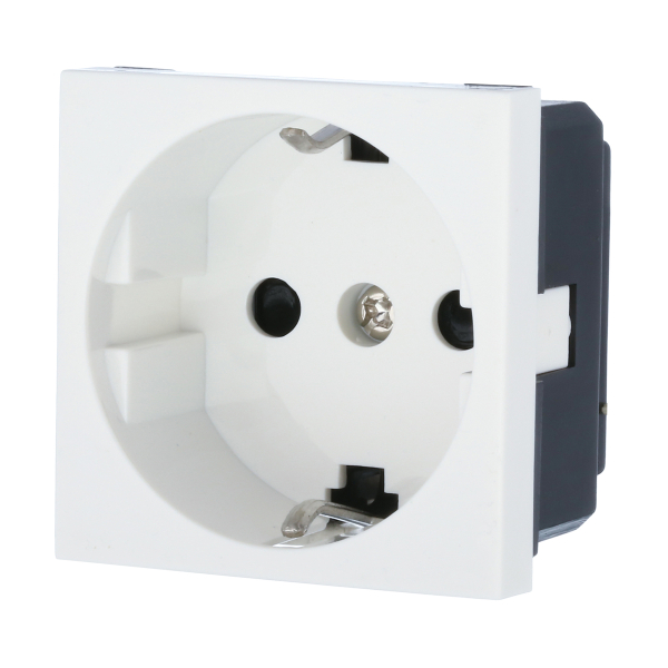 Розетка LK Studio с з/к, со шторками глянцевая поверхность (белый) LK45 851104-1