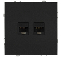 Розетка ЭРА Galaxy 15-3108-05 информационная двойная 2XRJ45 IP20 антрацит Б0070764