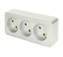 Розетка тройная 2P Stekker София серебро MST10-13-03 49329