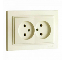 Розетка 2К двойная Mono Electric Despina 16A 250V винтовое подключение крем 102-170005-121