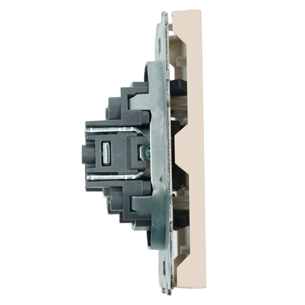 Розетка телевизионная 1-местная (механизм), Stekker, 75 Ом, 5-862МГц Эмили, RST00-5108-08, кашемир, soft touch 49901