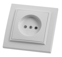 Розетка 1-местная б/з Stekker, PST10-9009-01, 250В, 16А с защитной шторкой Эрна, белый 39049