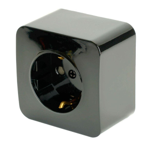 Розетка 2P+PE Stekker София черный MST16-11-02 49314