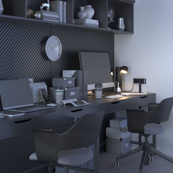 Розетка тройная с/з со шторками Werkel Gallant черный/хром W5073135 4690389163890