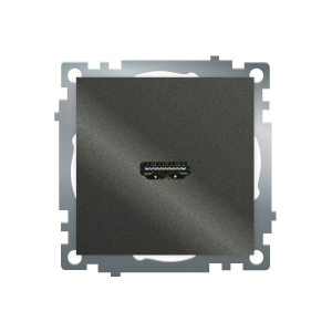 Розетка HDMI 2.1, Type A (механизм), серия Катрин, графит, GLS00-7118-06 50059