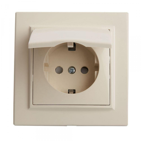 Розетка 2P+PE Stekker Эрна со шторками крышкой слоновая кость PST16-9012-02 39238 Розетка 2P+PE Stekker Эрна со шторками крышкой слоновая кость PST16-9012-02 39238