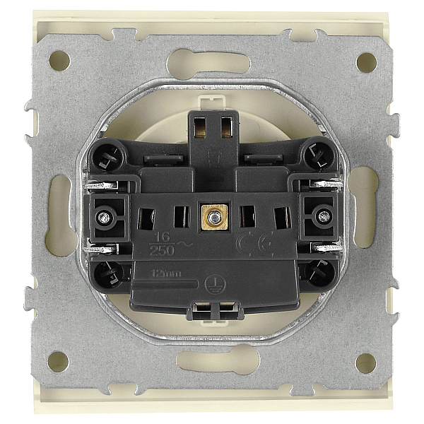 Розетка ЭРА Arktik 16-2103-02 с заземлением 2P+E Schuko со шторками с крышкой 16А-250В слоновая кость Б0070435