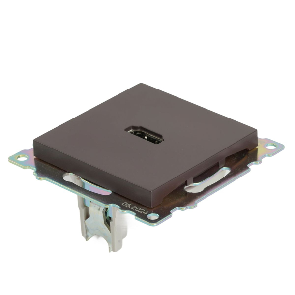 Розетка HDMI 2.1, Type A (механизм), STEKKER GLS00-7118-04, серия Катрин, шоколад 50064